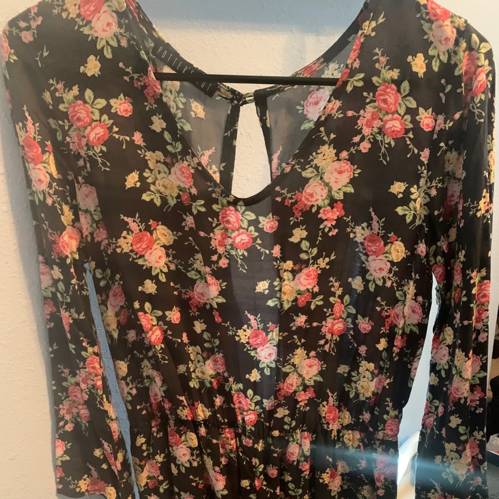 Floral one piece shorts romper